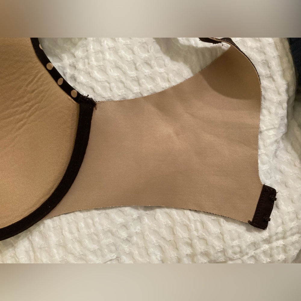 Soma Vanishing Back Full Coverage Underwire Brown and Beige Polka Dot Bra 34C - Picture 10 of 12
